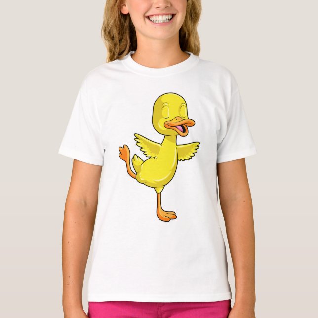 Camiseta Pato en el gimnasio del yoga en una pierna (Anverso)