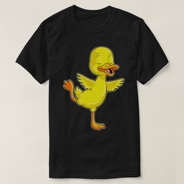 Camiseta Pato en el gimnasio del yoga en una pierna (Diseño del anverso)
