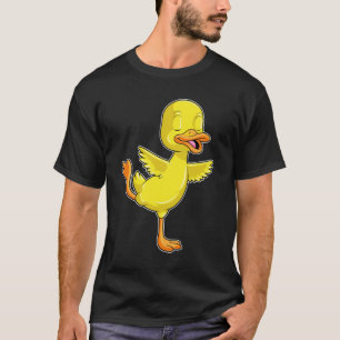 Camiseta Pato en el gimnasio del yoga en una pierna