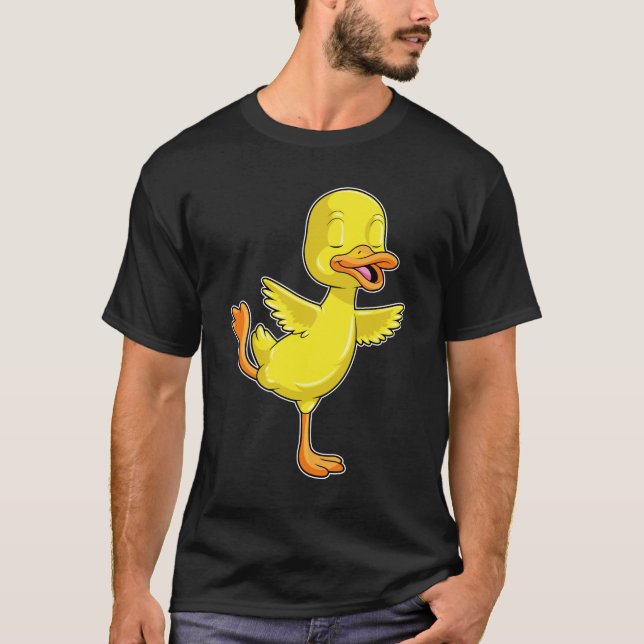 Camiseta Pato en el gimnasio del yoga en una pierna (Anverso)
