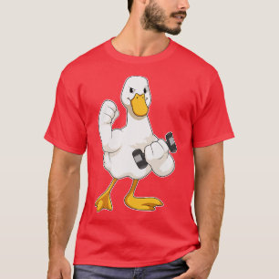 Camiseta Pato En La Construcción Del Cuerpo Con Dumbbell