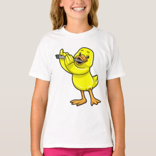 Camiseta Pato en la música con flauta