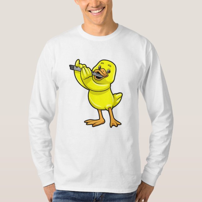 Camiseta Pato en la música con flauta (Anverso)