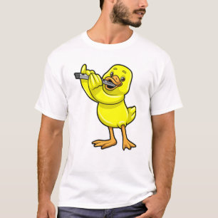 Camiseta Pato en la música con flauta