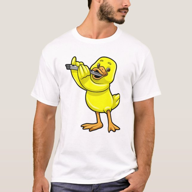 Camiseta Pato en la música con flauta (Anverso)
