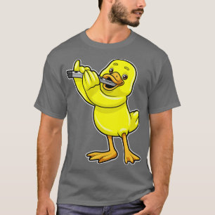 Camiseta Pato en la música con flauta