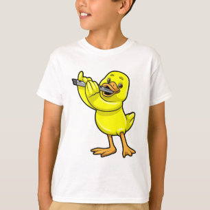 Camiseta Pato en la música con flauta