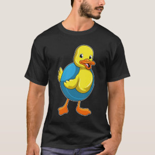 Camiseta Pato en Natación con anillo de natación