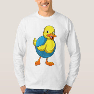 Camiseta Pato en Natación con anillo de natación