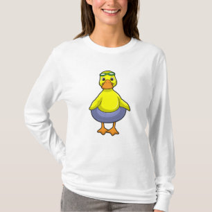 Camiseta Pato en Natación con anillo de natación