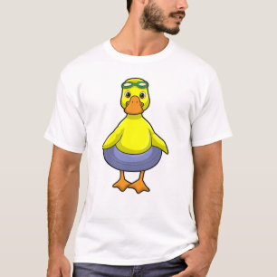 Camiseta Pato en Natación con anillo de natación