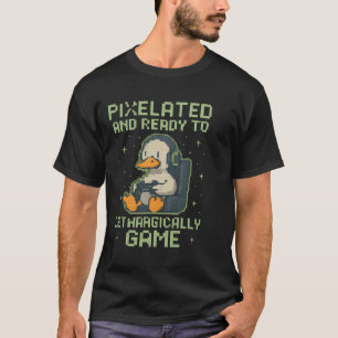 Camiseta Pato Gamer Pixelado Diseño de Parodia de Juegos Re