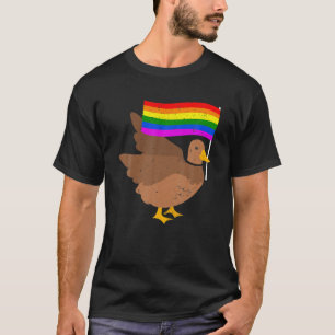 Camiseta Pato LGBT Bandera arco iris Gay Lesbiana Bi Trans