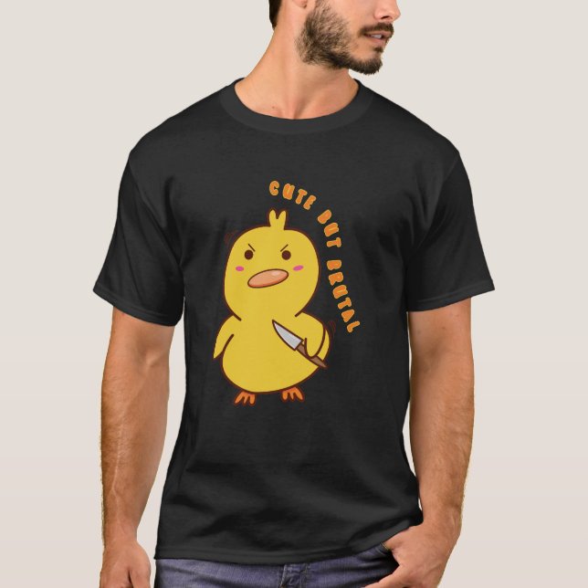 Camiseta Pato lindo pero brutal con cuchillo (Anverso)