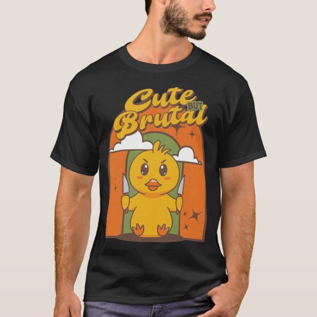 Camiseta Pato lindo pero brutal con cuchillo (Anverso)