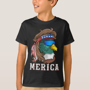 Camiseta Pato Mallard Patriótico Cazando aves Acuáticas Est