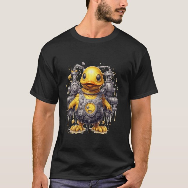 Camiseta Pato mecánico Cybercore Steampunk Robot Chick (Anverso)
