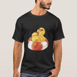 Camiseta Pato mojado en el anillo de natación con gafas de 