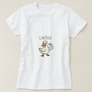 Camiseta Pato musculoso flexionando bíceps divertido gimnas