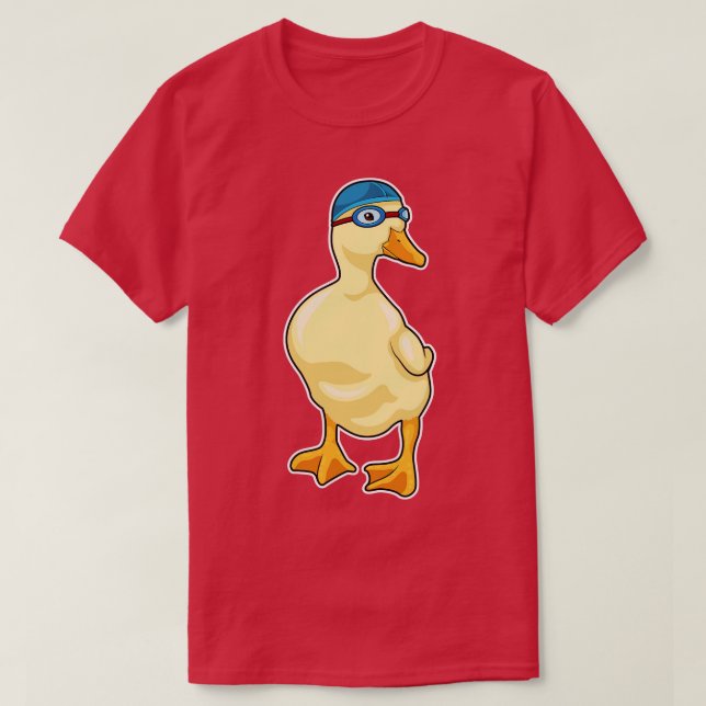 Camiseta Pato nadando con gafas nadando (Diseño del anverso)