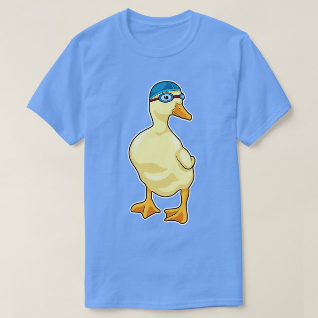 Camiseta Pato nadando con gafas nadando (Diseño del anverso)