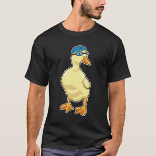 Camiseta Pato nadando con gafas nadando