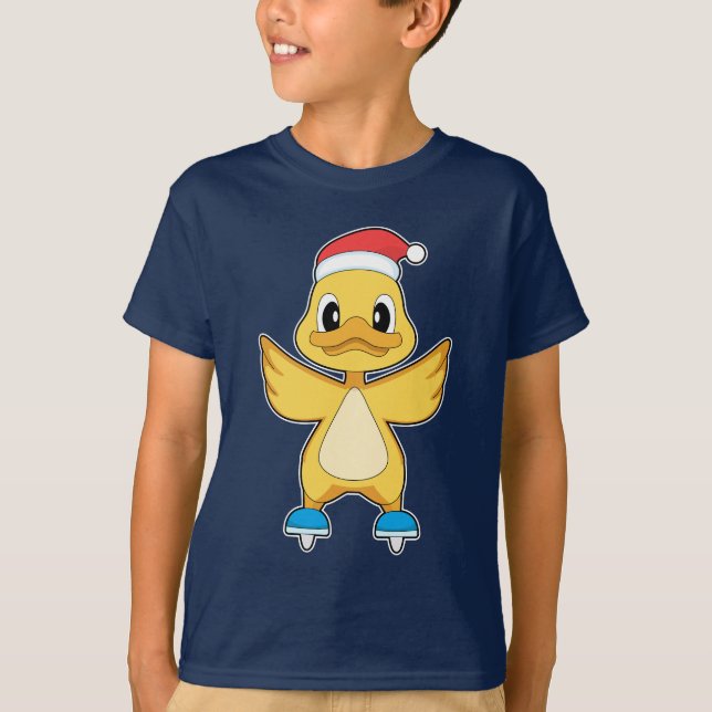 Camiseta Pato Navidad Patinaje sobre hielo (Anverso)