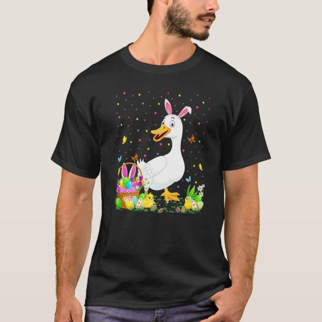 Camiseta Pato Pájaro Pascua Huevo Caza Pato Conejo Domingo  (Anverso)