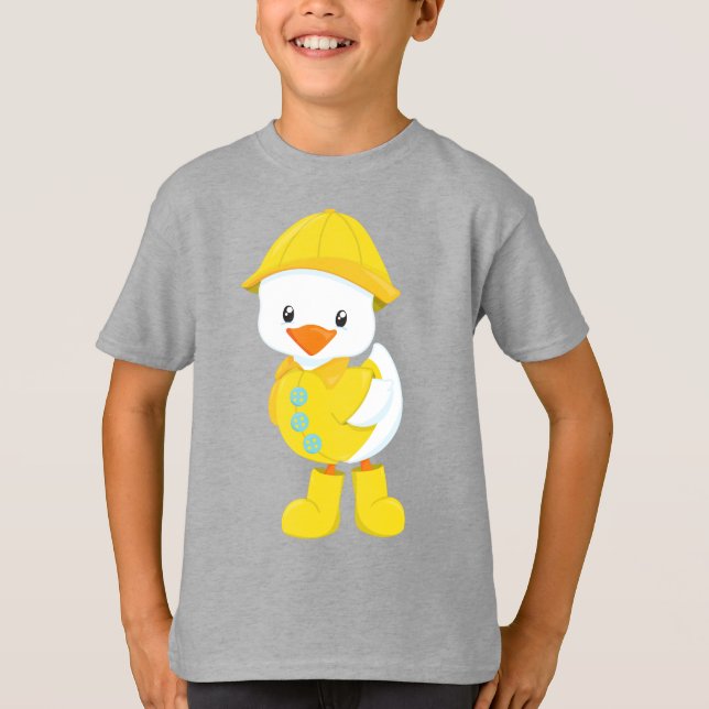 Camiseta Pato, Pato Infantil, Pato En El Lavano, Lluvia (Anverso)