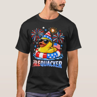 Camiseta Pato Patriótico Divertido 4 De Julio Firequacker