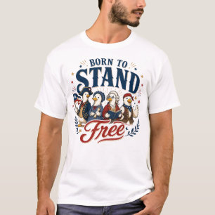 Camiseta Pato Patriótico Gráfico Vintage Libertad
