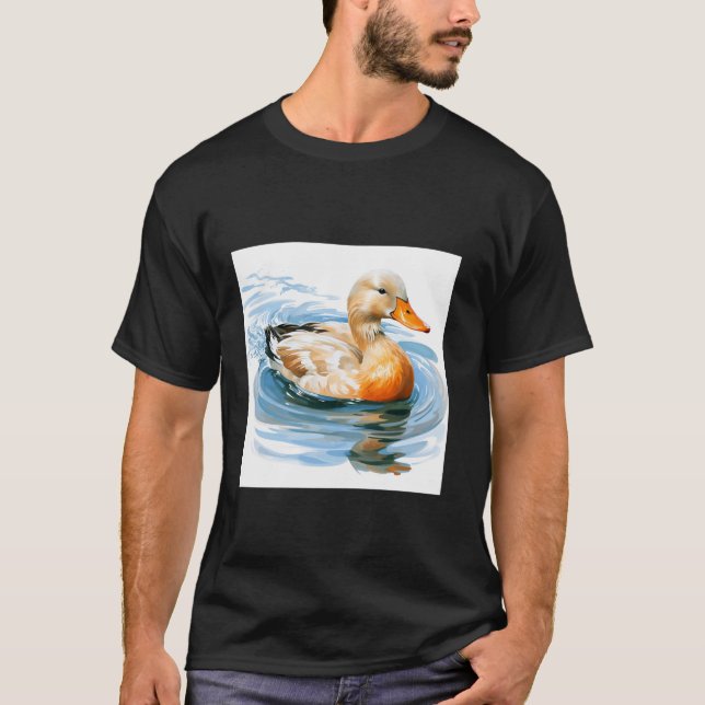 Camiseta pato retro Pintail Duck Cute Duck Watercolor (Anverso)