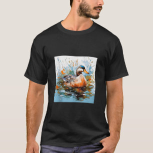 Camiseta pato retro Pintail Duck Cute Duck Watercolor