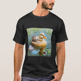 Camiseta pato retro Pintail Duck Cute Duck Watercolor