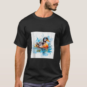 Camiseta pato retro Pintail Duck Cute Duck Watercolor