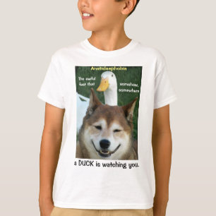 Camiseta Pato Shiba Inu Perro Anatidaephobia Foto Graciosa