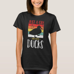 Camiseta Pato Sólo Un Chica Que Ama Los Patos Retro Vintage