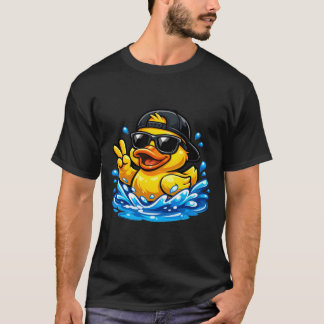 Camiseta Pato Surfista con Gorra y Gafas de Sol