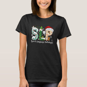 Camiseta Patólogo de lenguaje de voz SLP Santa Navidades Pa