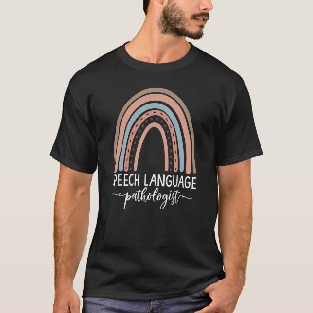 Camiseta Patólogo del lenguaje de voz SLP Boho Rainbow Spee (Anverso)