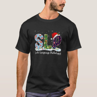 Camiseta Patólogo del lenguaje del habla SLP Santa Navidade