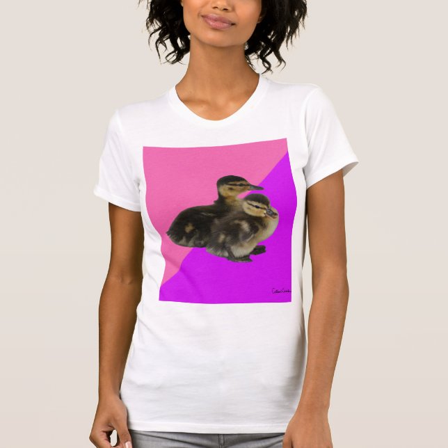 Camiseta Patos de bebé de frambuesa rosa y sorbete morado (Anverso)