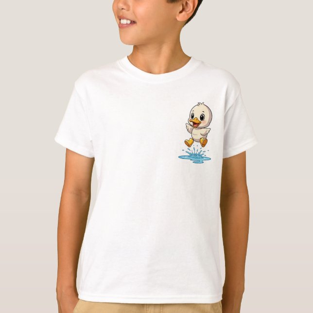 Camiseta Patos De Niño Saltando En Charcos (Anverso)