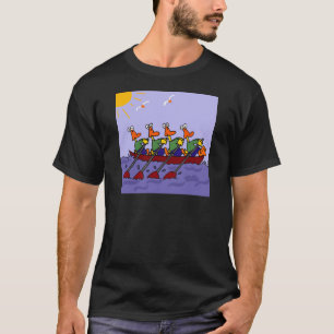 Camiseta Patos divertidos en un dibujo animado de la fila