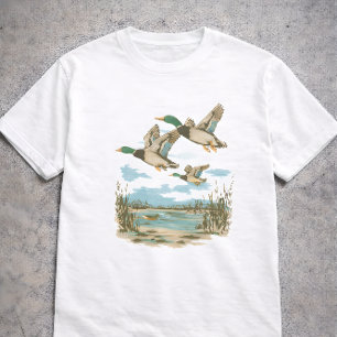 Camiseta Patos Voladores Humedal Vida Silvestre Naturaleza 