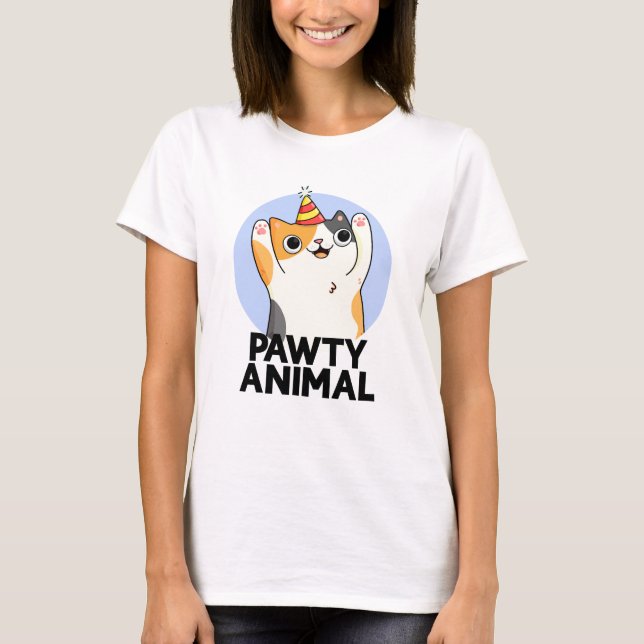 Camiseta Patoso animal gracioso Fiesta Cat Pun (Anverso)