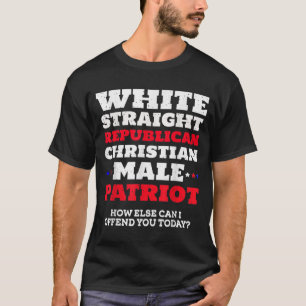 Camiseta Patr masculino republicano y directo blanco