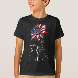 Camiseta Patr Por La Libertad De La Fe Del Gato De Mujeres
