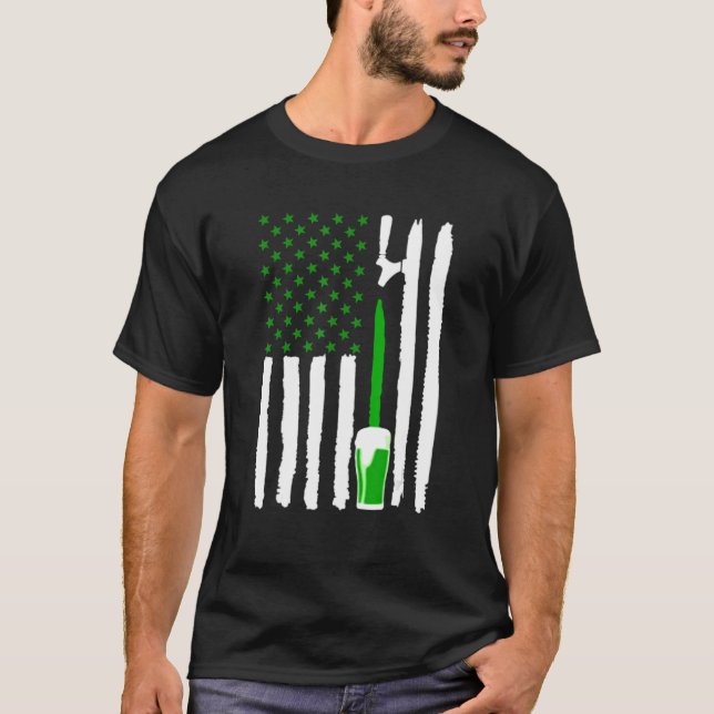 Camiseta Patri de consumo de cerveza Green Craft Beer Ameri (Anverso)