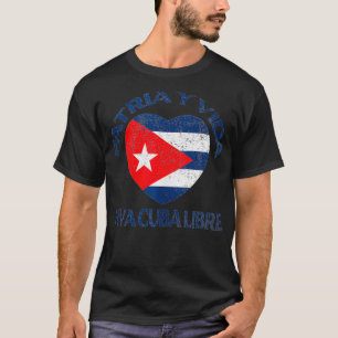Camiseta Patria blanca y vida viva Cuba libre